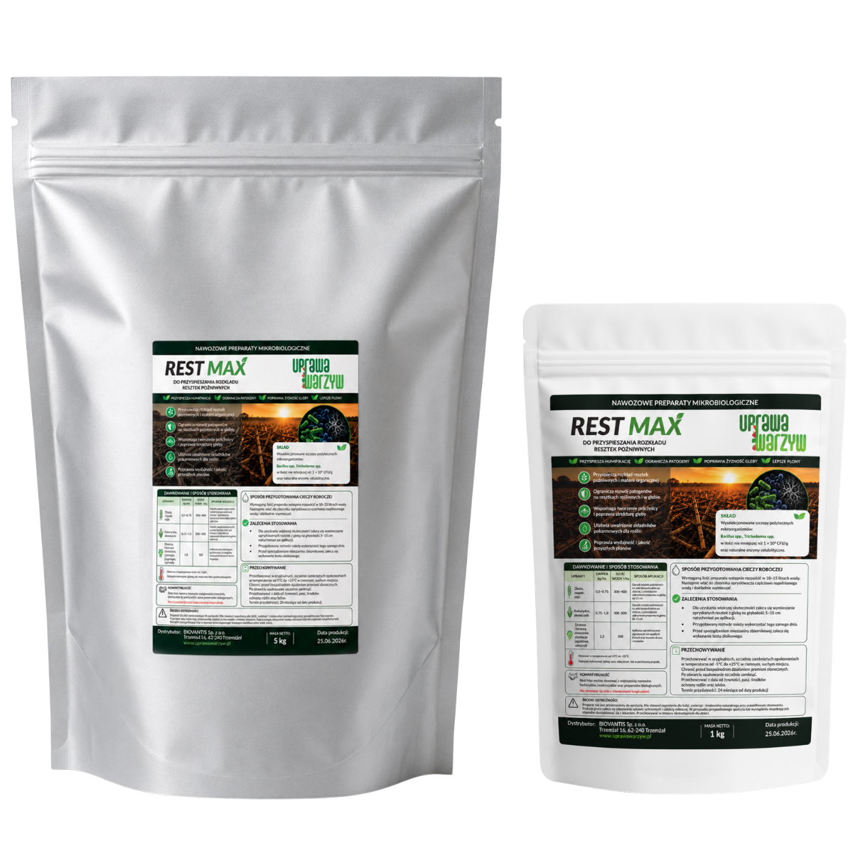 REST MAX 1 kg i 5 kg — opakowania